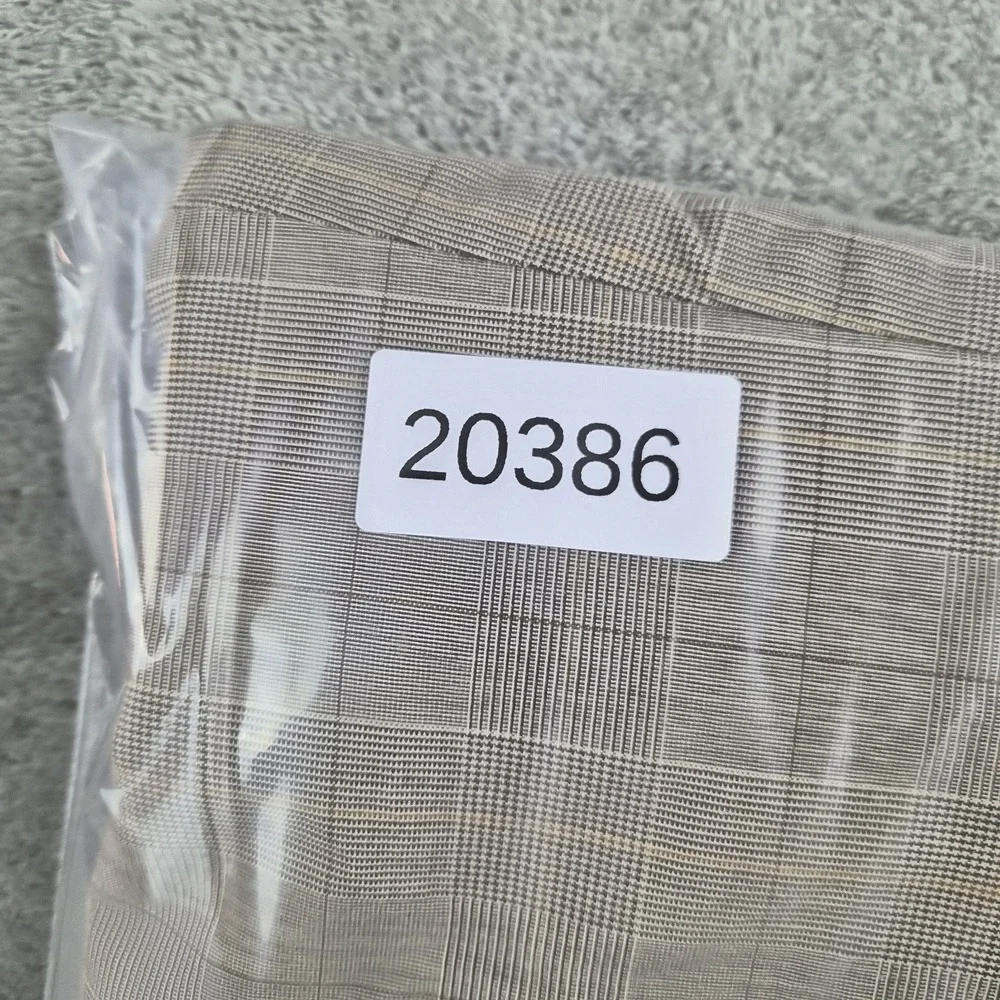 Banana Republic Dress Pants Men 36x30 (fits 34x28) Beige Plaid 100% Cotton Flat